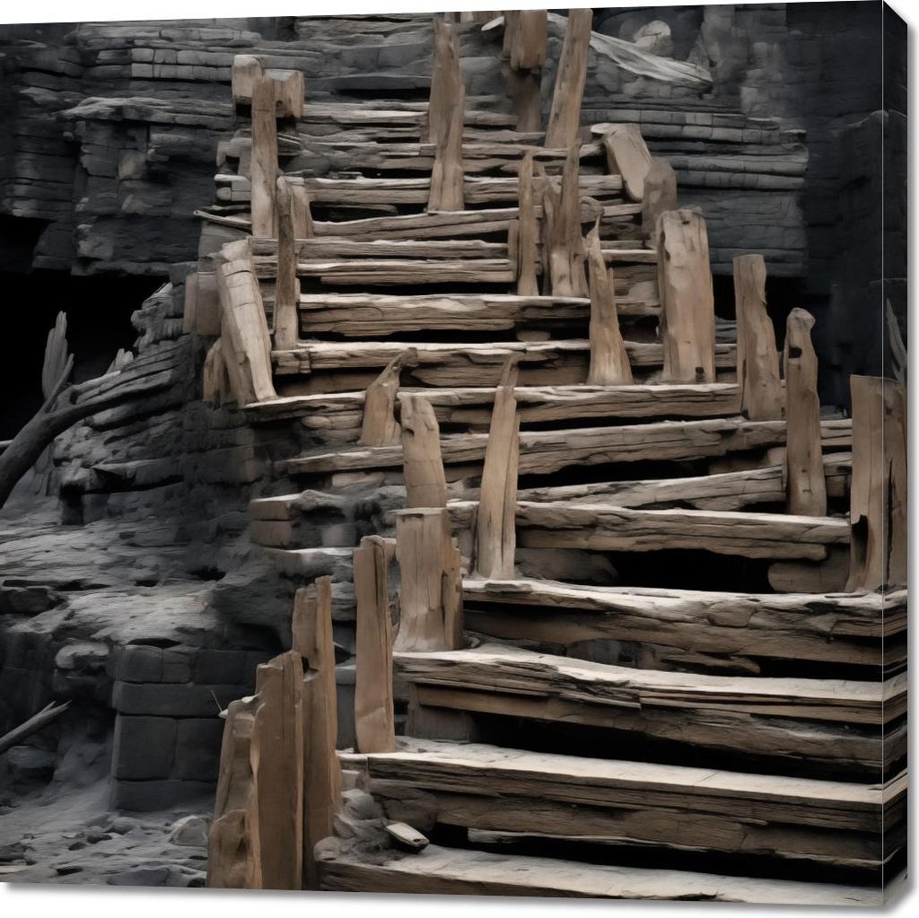 Bild 100x100cm Treppe ins Unbekannte