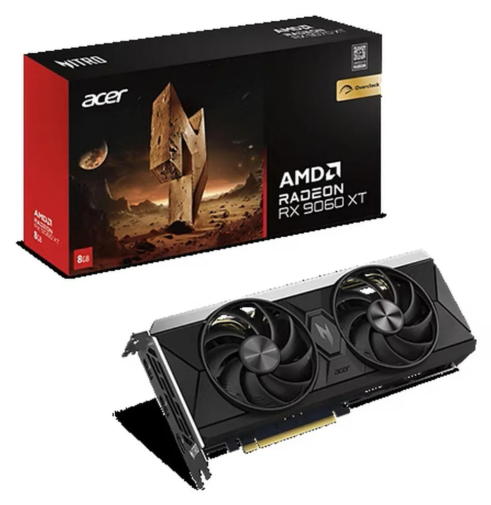 Carte Graphique Gaming Acer Nitro Radeon RX 9060 XT OC 8 Go pour PC Fixe