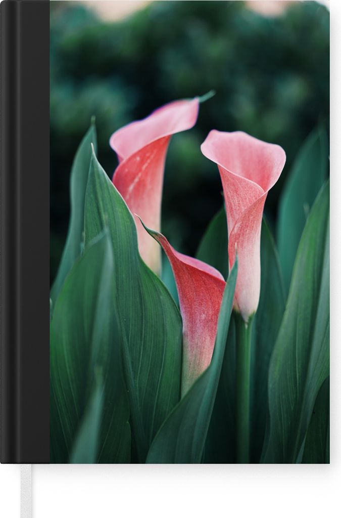 MuchoWow Notizbuch Tagebuch Haushaltsbuch Notebook A5 Blumen - Blätter - Rosa - Notizblock - Notizheft - Notebook - Schreibblock - Papier