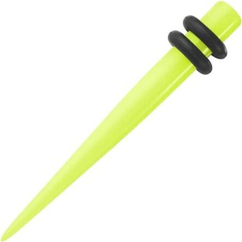 Piercing Ohr Expander Dehnungsstab Straight Acryl Dehnstab Neon UV Gelb - 4mm