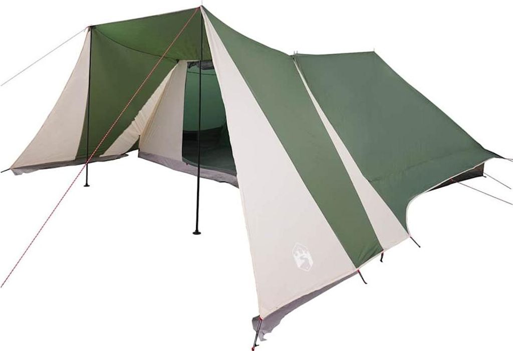 vidaXL Tipi Zelt mit Dach mit Speicher Grün 660 x 456 x 200 cm Taft