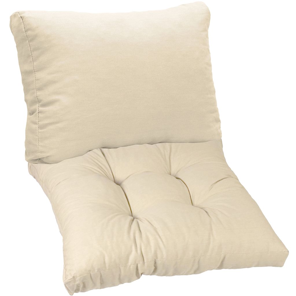 NYVI Loungekissen SmartLounge Set 1x Sitzkissen 80x80 cm und 1x Rückenkissen 80x40 cm Elfenbein - Premium Auflagen für Indoor und Outdoor - Stuhl...
