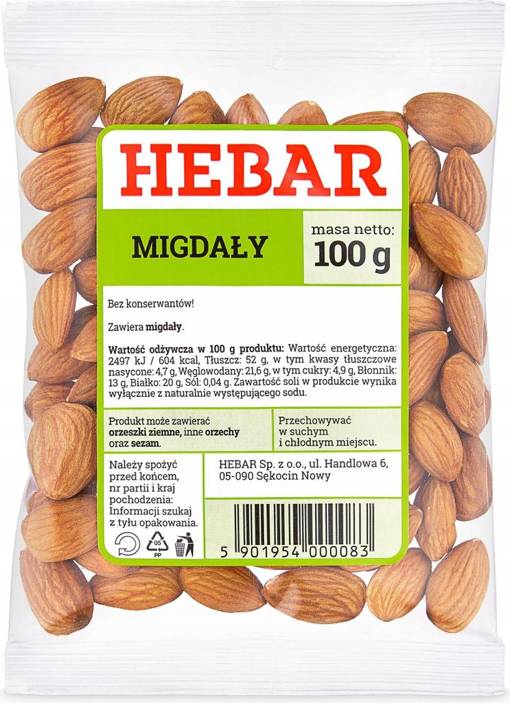 Mandeln 100 G - Brainfood - Ganze Kerne - Ohne Zusätze - Zum Backen und Kochen