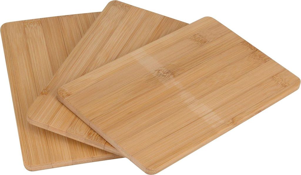 Exzellente Haushaltswaren Schneidebretter/Schneidebretter aus Bambusholz - Set von 3 - rechteckig - 22 x 15 cm
