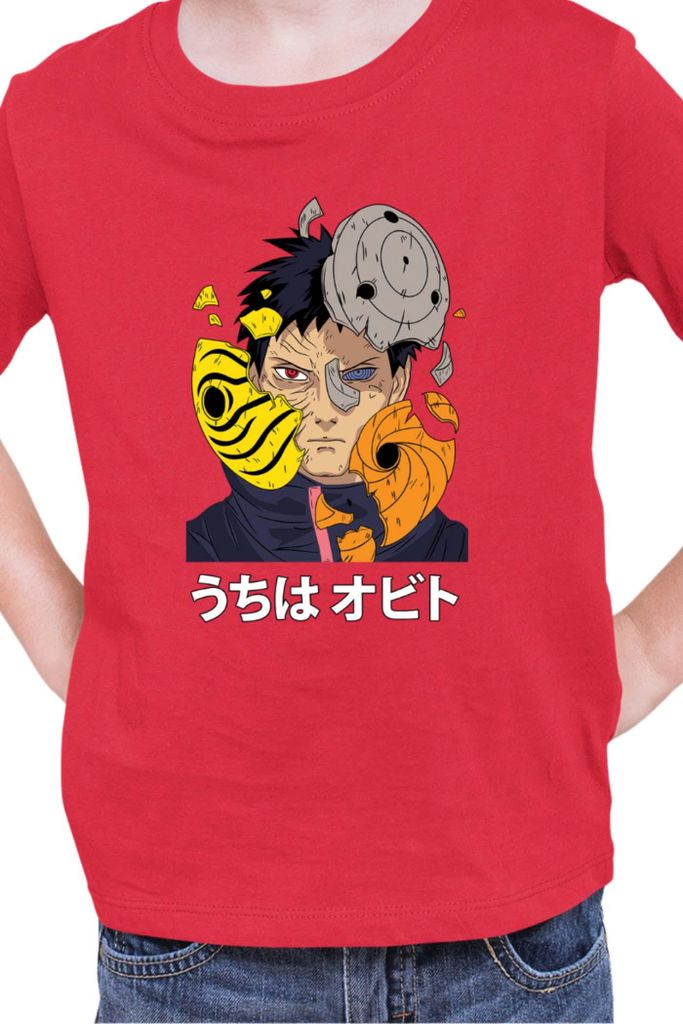 Kinder T-Shirt Naruto Obito Uchiha 02, 3-4 Jahr - 104 / Rot