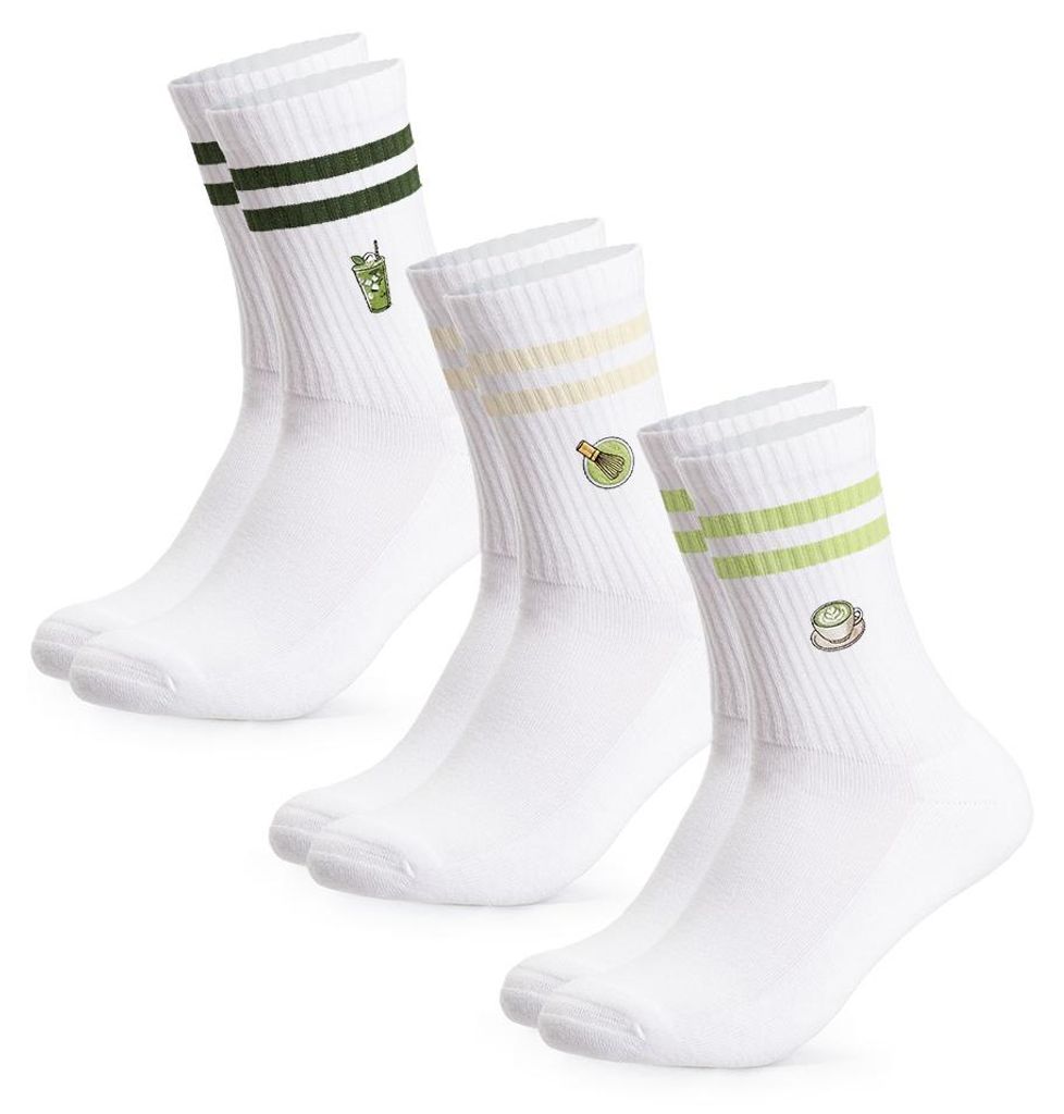 Occulto Damen & Herren Motiv Tennissocken mit Streifen 3er Pack (Modell: Summer)