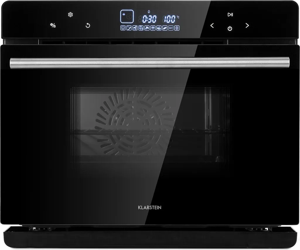 Klarstein MasterFresh Dampfbackofen - Stand-Dampfgarer, 24 Liter, 230 °C, 1,4 Liter Wassertank, Dampfgaren: 1100W, Backofen: 1900W, TouchControl, 12h-