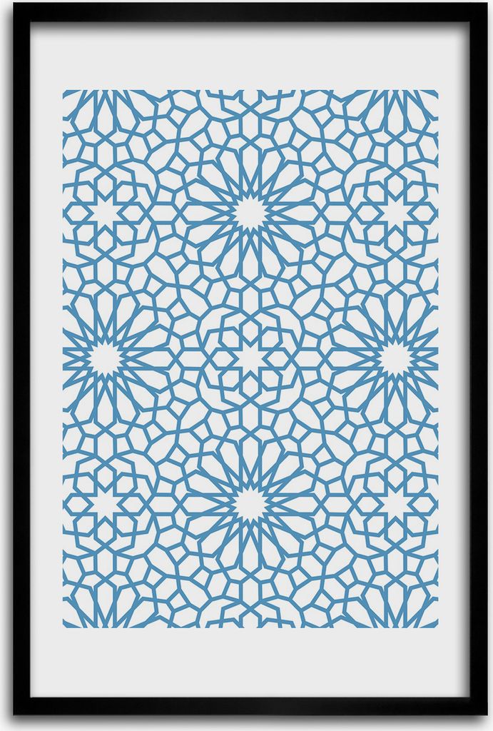 Bild - Bilderrahmen - 40 cm x 60 cm - MDF - Rahmen - Wandkunst - Orientalisches Muster