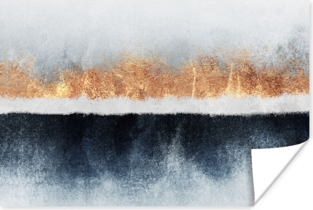 MuchoWow Poster Gold - Abstrakt - Design 180x120 cm - Fotoplakat