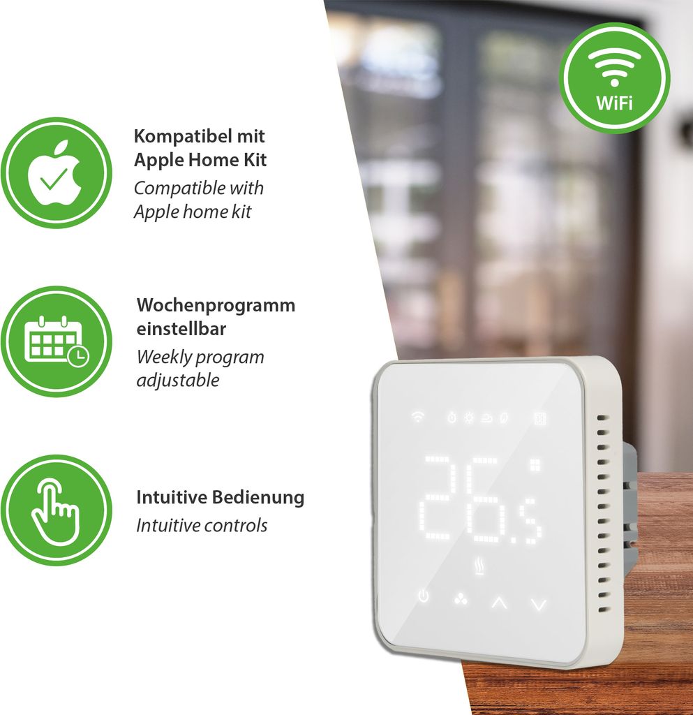 Termostat MTS200 WiFi pre elektrické podlahové vykurovanie, Obrázok produktu 2