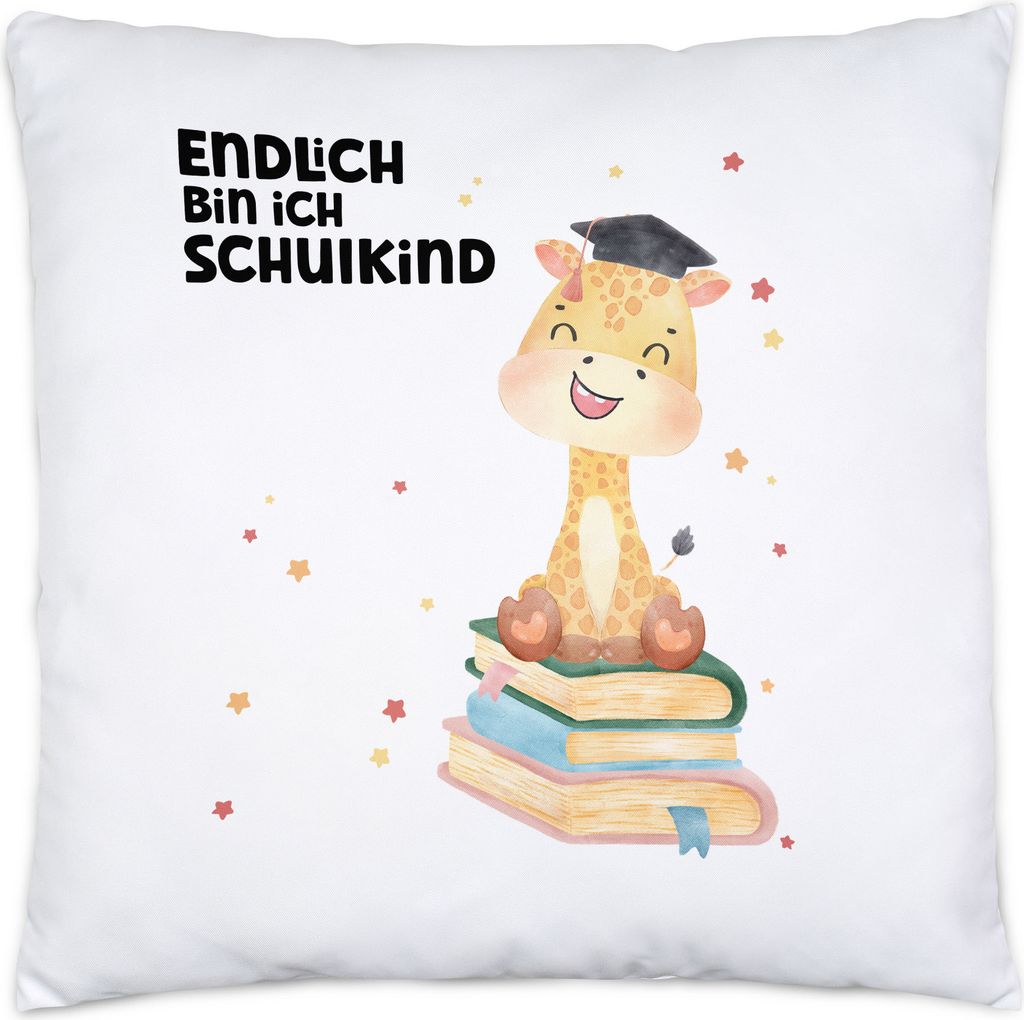 Endlich bin ich Schulkind Kissen Inkl. Füllung Sohn Tochter Schuleinführung