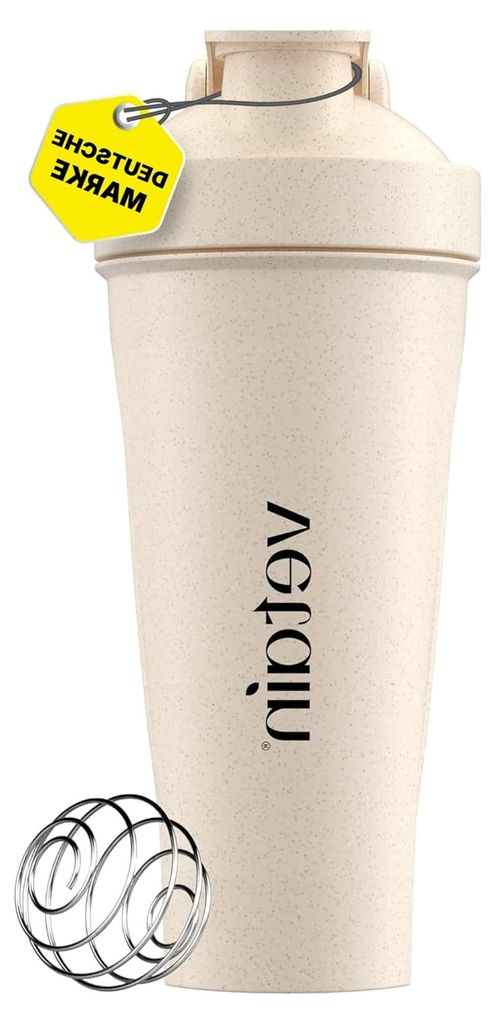 Protein Shaker 700 ml - Auslaufsicher - BPA-frei - Spülmaschinenfest - Eiweißshaker mit Messskala - Edelstahlball für cremige Shakes - Eiweißsh...