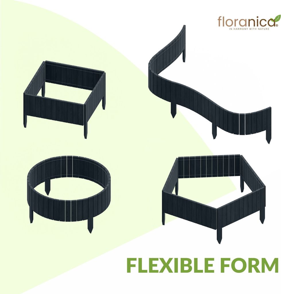 Floranica Rollborder II Flexibilní dřevěný plot 200 x 40 cm Obrázek produktu 4