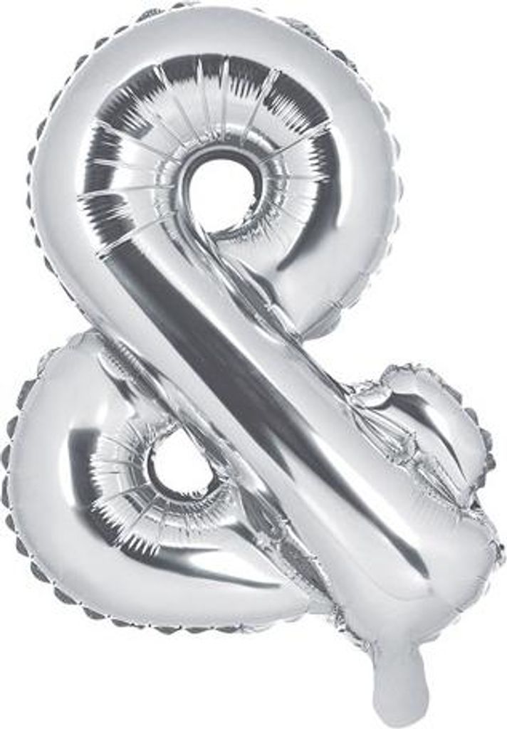 Folienballon &, 35cm, silber (1 Karton / 50 Stk.)