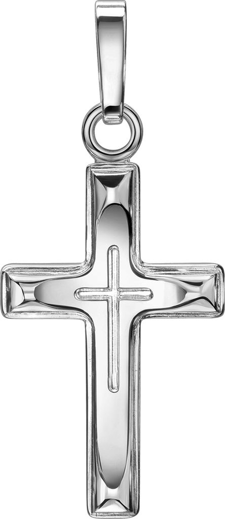 Kreuz in Kreuz-Anhänger Silberkreuz Jesus Christus für Damen 925 Silber