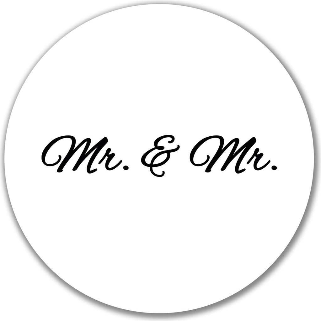 Huuraa Aufkleber Mr. & Mr. Schriftzug 10cm rund Sticker Geschenkidee