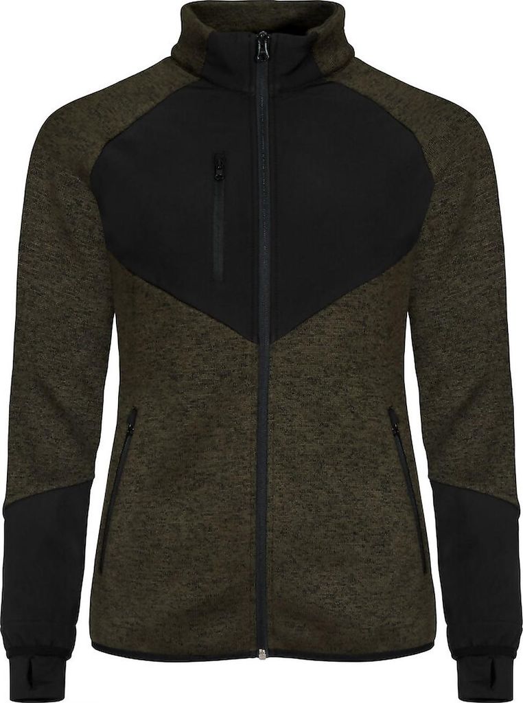 Clique Haines Women Jacke aus Strickfleece Softshell mit Reißverschlusstaschen und Daumenlöchern