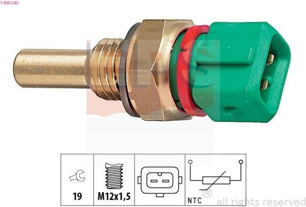 EPS 1.830.243 Kühlmitteltemperatursensor für RENAULT ESPACE III (JE0) LAGUNA I (B56, 556) LAGUNA I Grandtour (K56) SAFRANE II (B54) für CITROËN XM