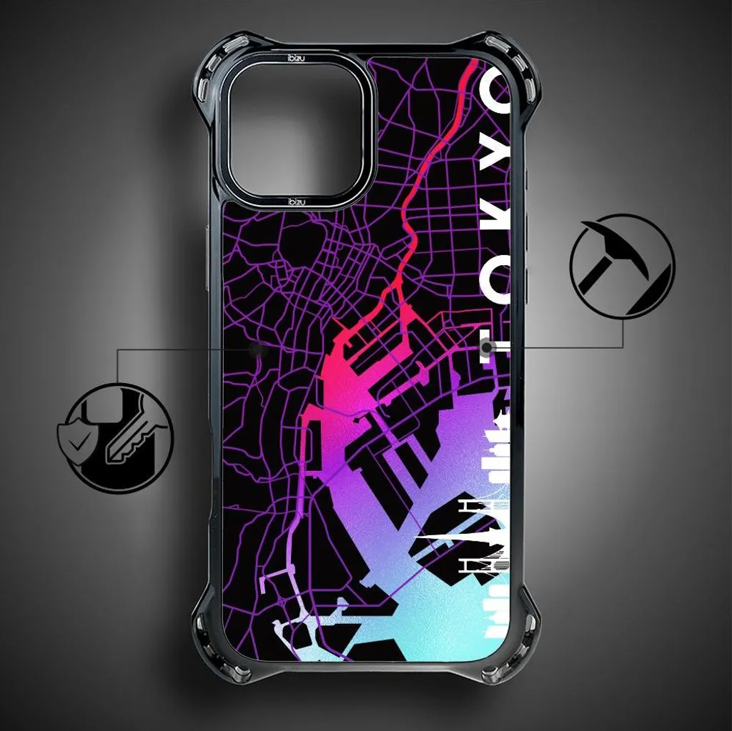 Coque iPhone 14 Plus MagSafe Antichoc avec Plan de Tokyo par IBIZU