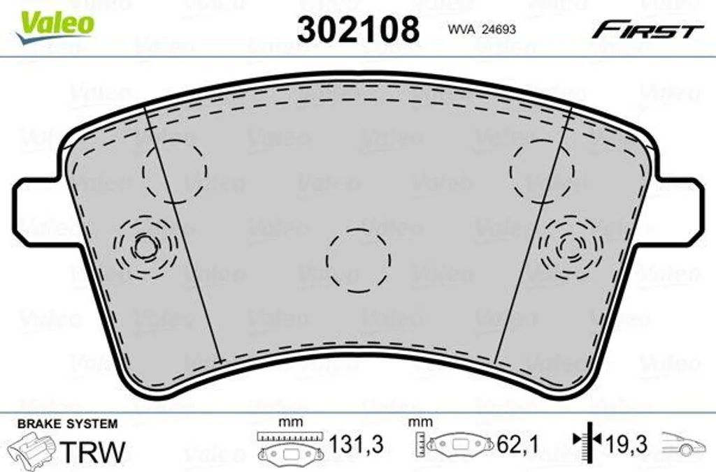 Plaquettes Frein Valeo 302108 Haute Performance OE 4154210310 pour Citan