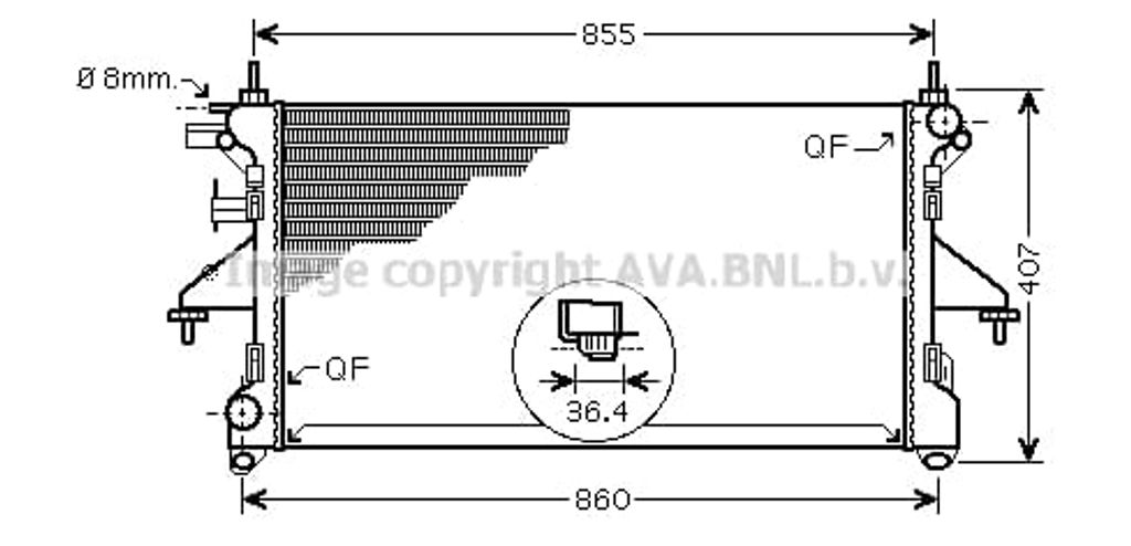 AVA COOLING SYSTEMS PEA2304 Kühler Wasserkühler Motorkühler für FIAT Ducato Kastenwagen (250, 290) Ducato Pritsche / Fahrgestell (250, 290) Duc...