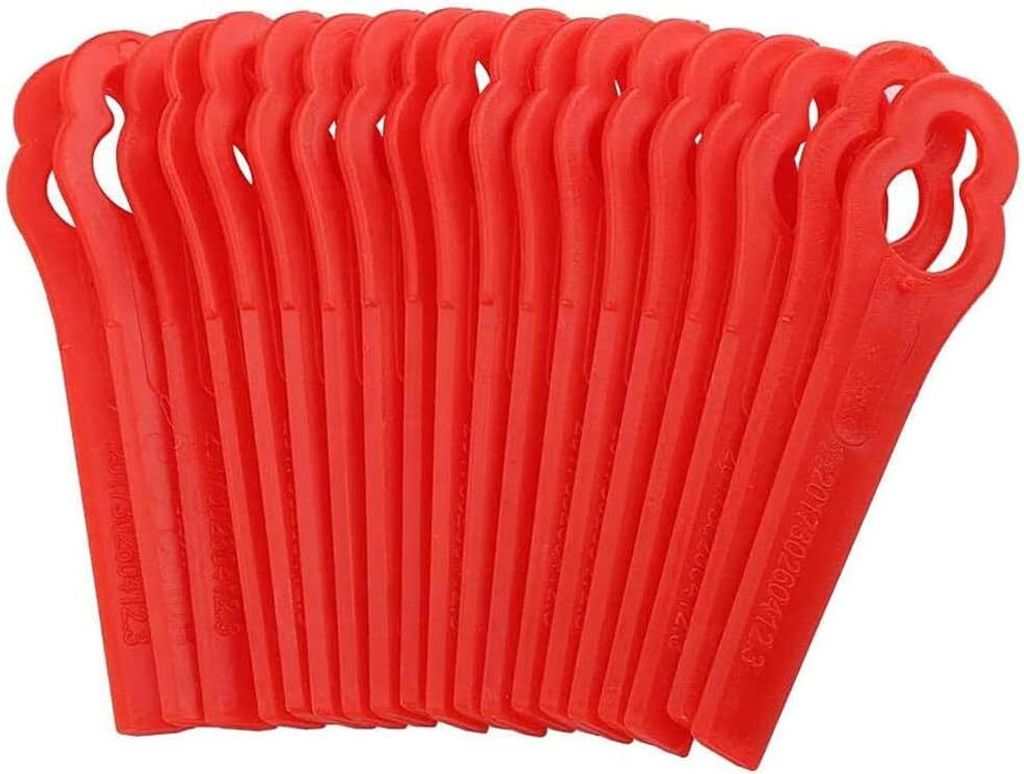 Ersatz-Kunststoff-Kantenmesser,100 Ersatz-Kunststoff-Schneidmesser,Kunststoff-Rasenmähermesser,Rasentrimmer-Freischneidermesser,Rot