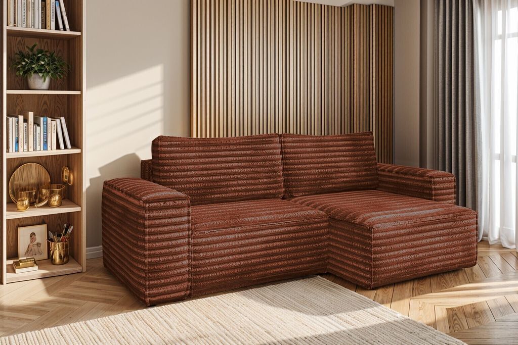Kaiser Möbel Bohoo Ecksofa L-from Kupfer Rechts stoff Velo