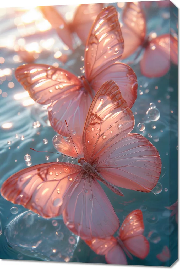 Quadro Luminoso 60x90 Farfalle - Wall Art LED Style Contemporaneo