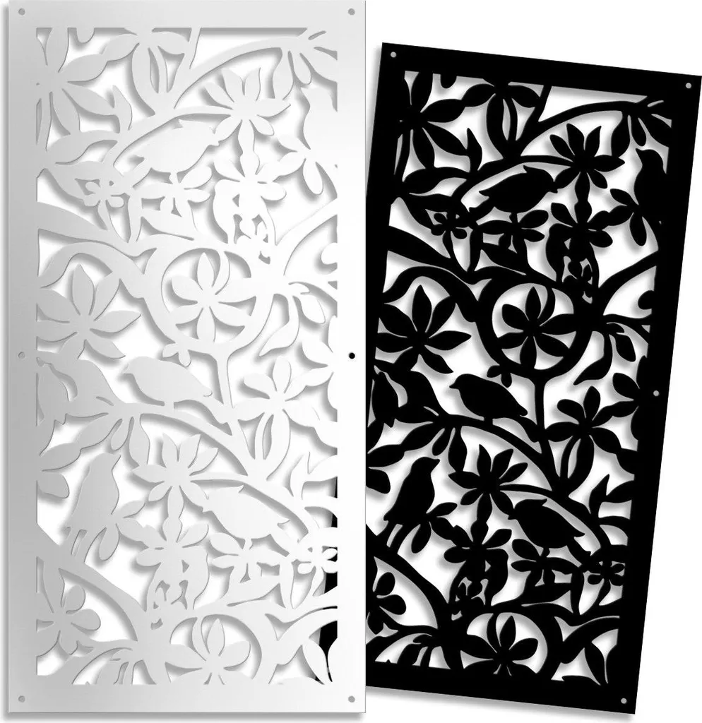 Pannello Tecnico PVC 73x148 FIORI-UCCELLINI Bianco - Alta Qualità