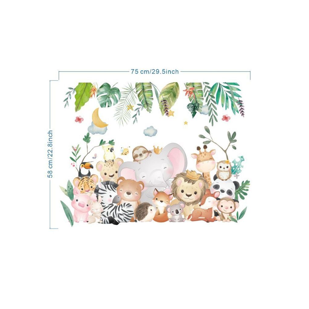 Wandtattoo Safari Dschungel Tiere Wandaufkleber Elefant Produktbild 2