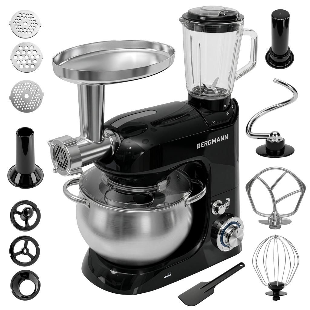 Küchenmaschine 1300 W 5 L Fleischwolf Glas Mixer SC001 | Produktbild 