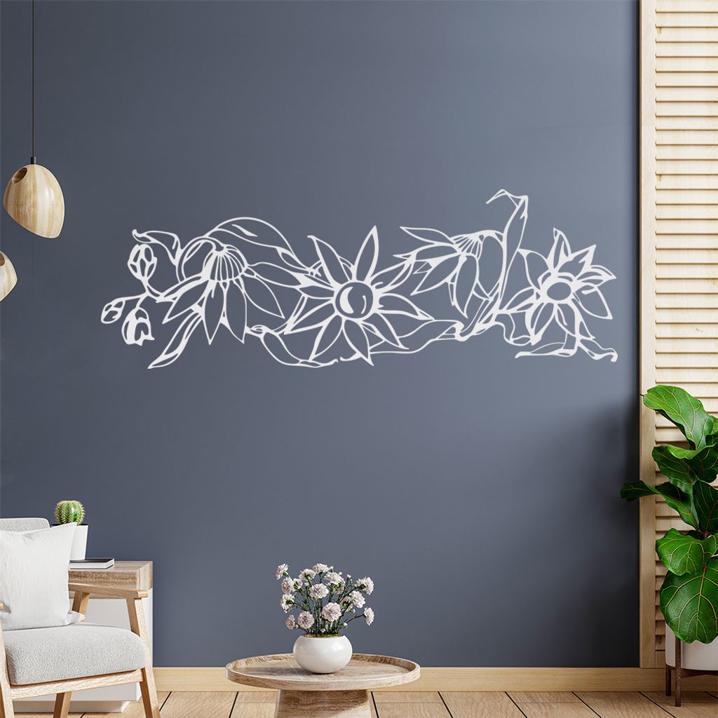 Blumen - Ranken Wandtattoo in 6 Größen - Wandaufkleber Wall Sticker - Dekoration, Küche, Wohnzimmer, Schlafzimmer, Badezimmer