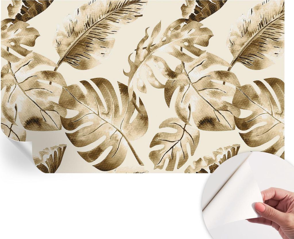 Selbstklebende Wandtapete - Dekorative Tapete für Wohnzimmer - Klebefolie für Wandbilder - Tapetenfolie für Wanddekoration - 416x254 - Exotische...