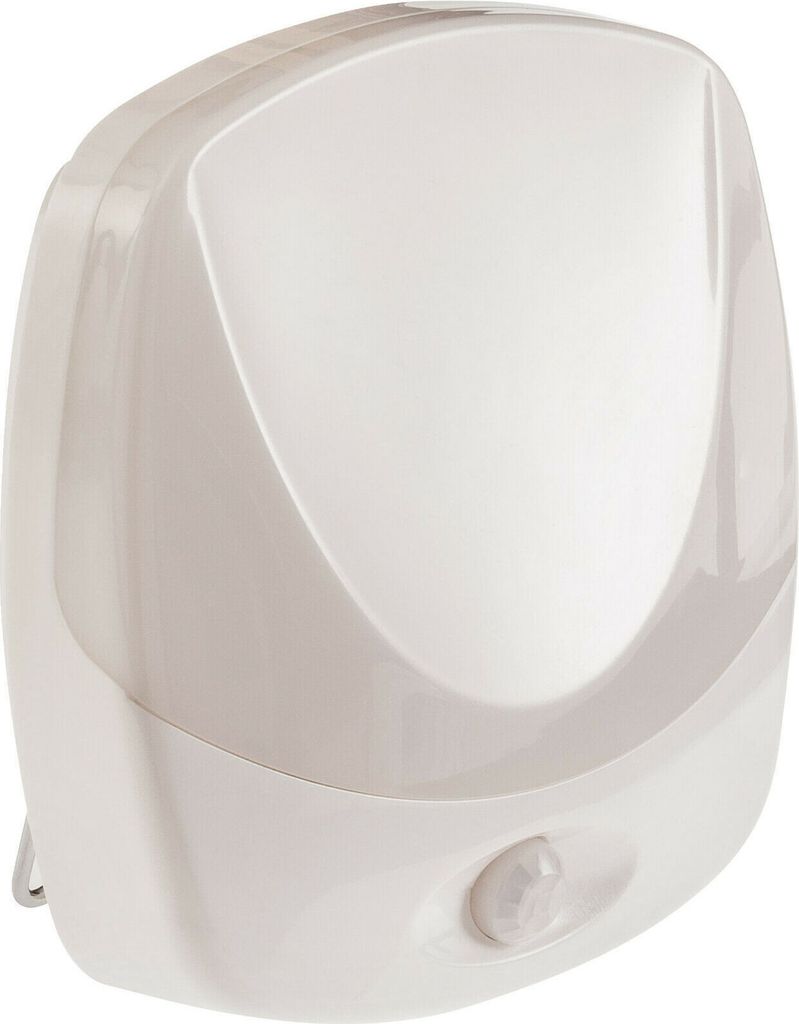 A white LED night light with a motion sensor.