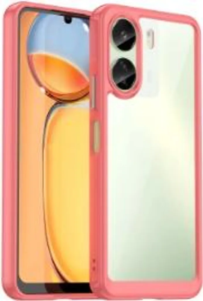 DOINK Cover Pendenza Colorato per Xiaomi Redmi 10 / Redmi 10 2022, Custodia Traslucido Silicone TPU con Antiurto Bumper - Rosa Verde