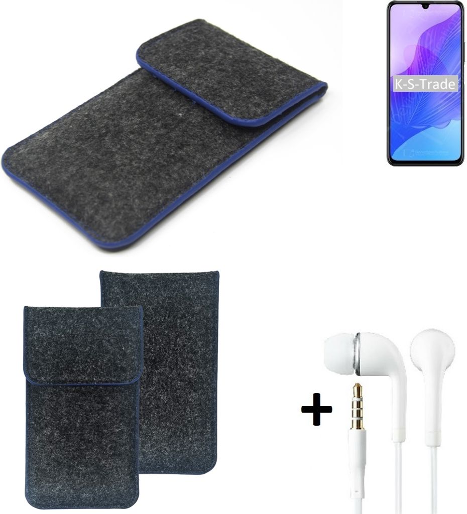 K-S-Trade Handy Schutz Hülle kompatibel mit Huawei Honor 30 Lite Schutzhülle Handyhülle Filztasche Pouch Tasche Case Sleeve Filzhülle dunkelgrau,