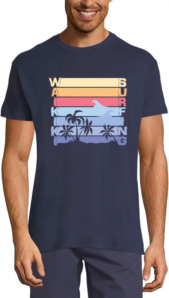 Herren Grafik T-Shirt Surfen in Waikiki – Waikiki Surfing – Öko-Verantwortlich Vintage Jahrgang Kurzarm Lustige Druck Geburtstag Geschenk Mann