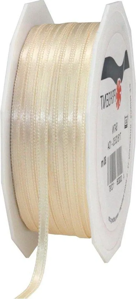 Bobine de ruban décoratif crème 3mm x 50m pour loisirs créatifs et DIY