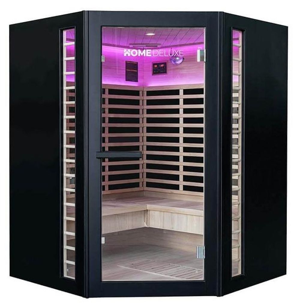 HOME DELUXE Infrarotkabine NERO XXL – Schwarz, Hemlock (190 x 150 x 150 cm) | s Design & leichte Montage