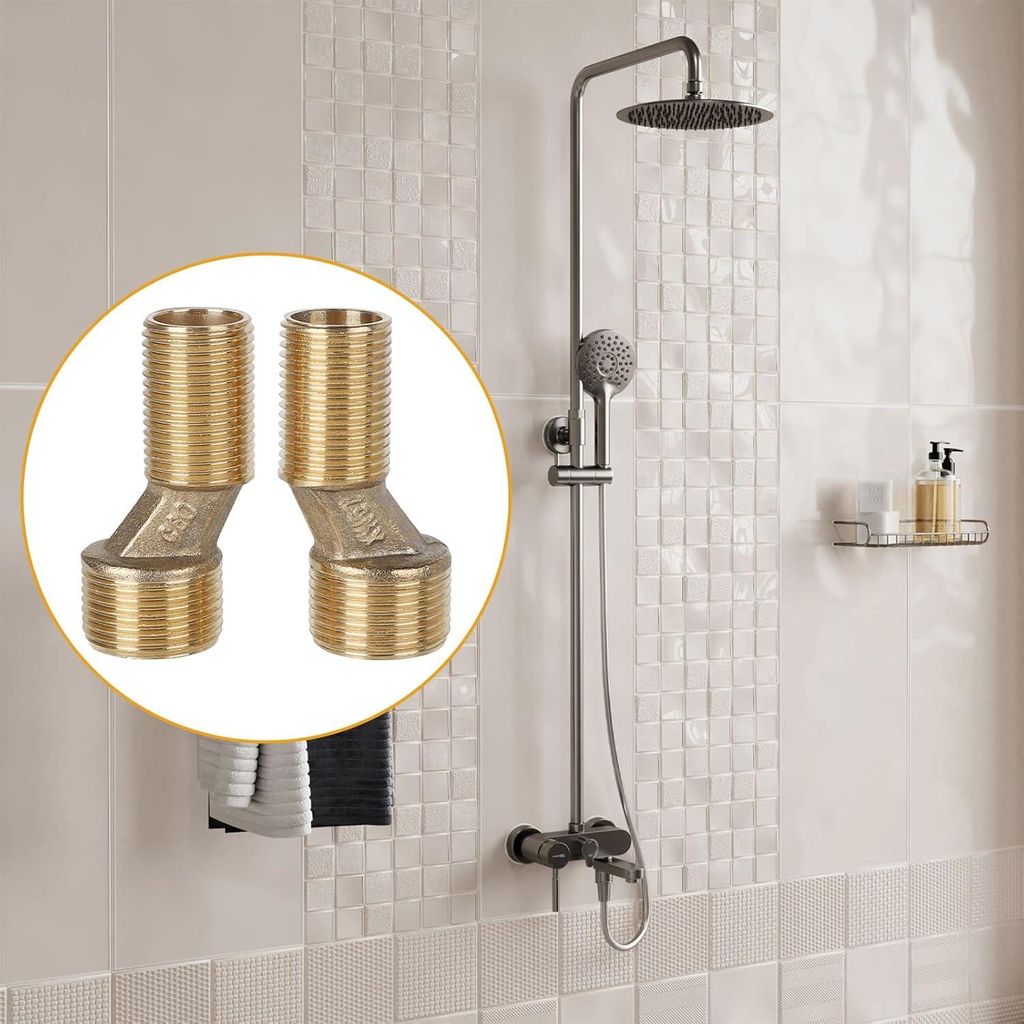 Verstellbare S-Anschluss für Clawfoot-Wandarmaturen - 2 Stück - G1/2 bis G3/4 - Massives Messing - Badezimmeraccessoires