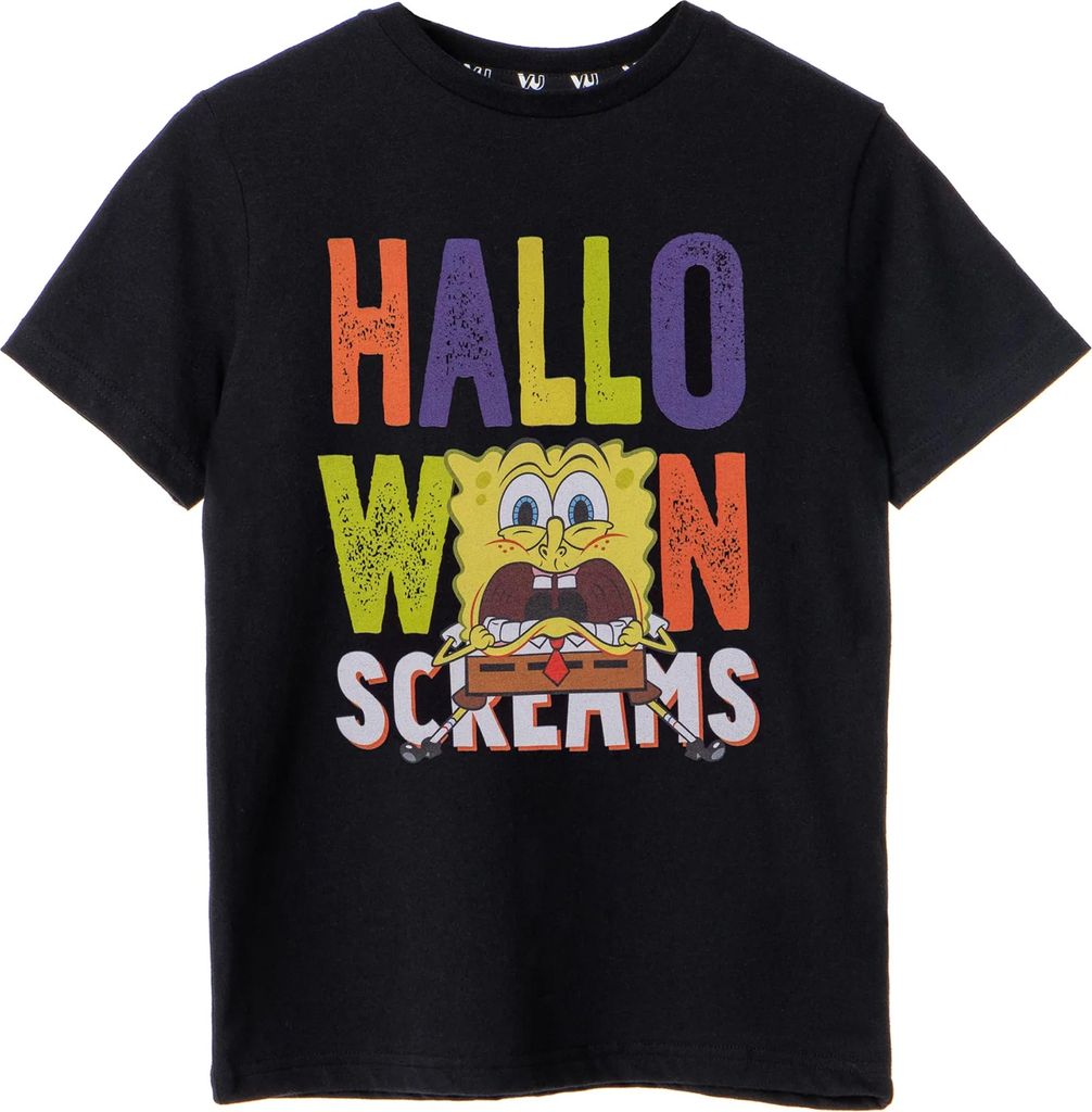 SpongeBob SquarePants - "Halloween Screams" T-Shirt für Kinder NS7736 (158-164) (Schwarz)