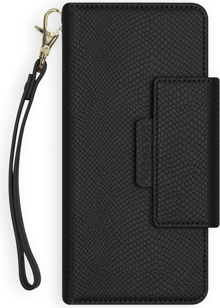 Selencia Llyr Klapphülle in Schlangenoptik mit herausnehmbarem Backcover Samsung Galaxy S21 Plus - Schwarz