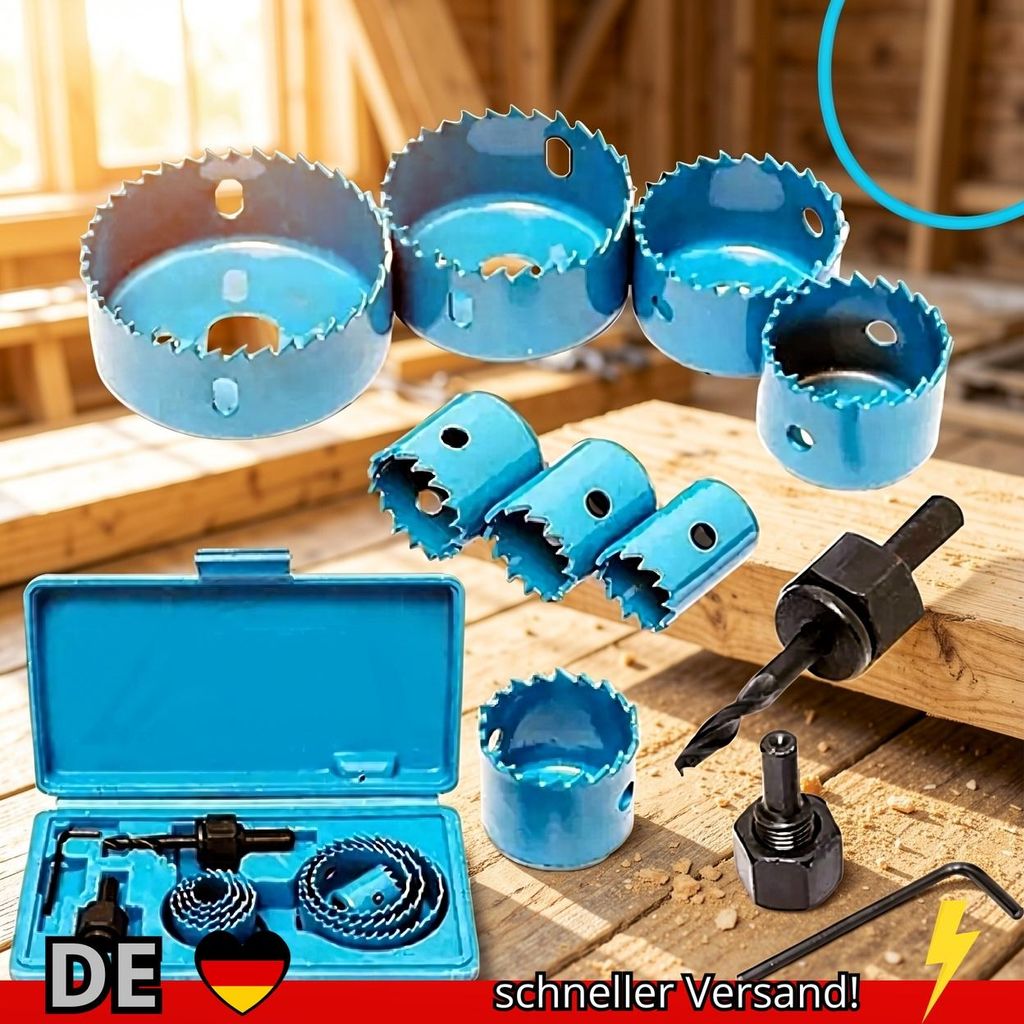 Lochsäge Set 11tlg. 19-64mm für Holz Metall