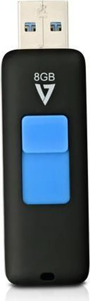 V7 Clé USB 3.0 Rapide 8 Go Noire - Design Pivotant sans Capuchon Perdu