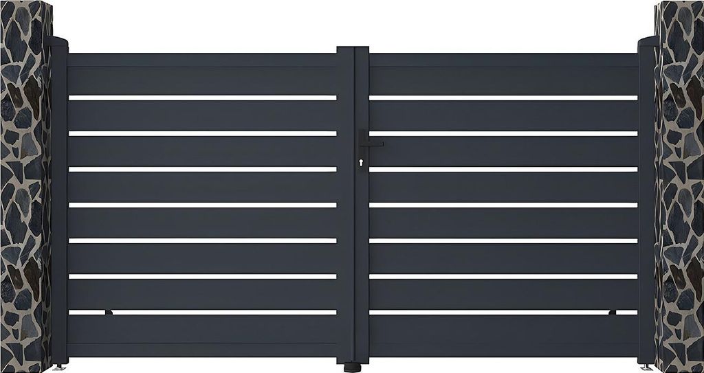 Gartentor Flügeltor Doppeltor - 305 x 165 cm - durchbrochen Produktbild 