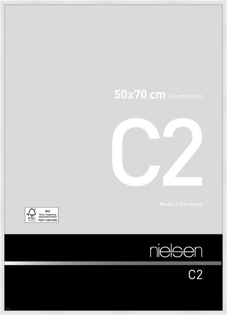 nielsen Aluminium Bilderrahmen C2, 50x70 cm, Weiß Glanz