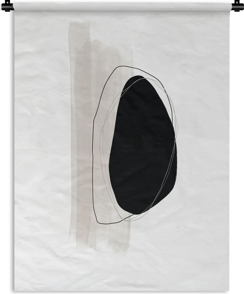 MuchoWow Wandteppich Wandbehang Schwarz - Farbe - Pastell 120x160 cm Tapisserie Dekoration Wandtuch - Wohnzimmer - Moderne