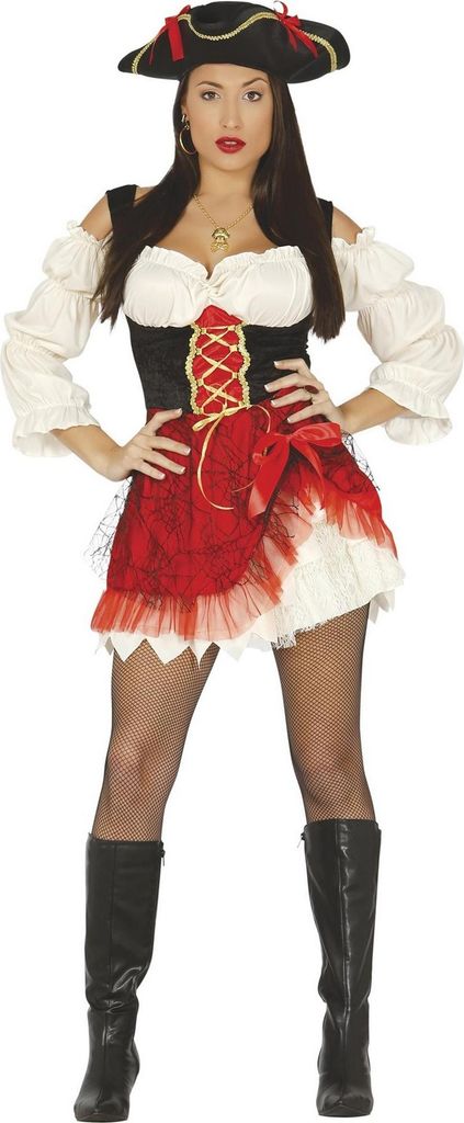 Fiestas Guirca - Pirat-Kostüm für Damen Set FG381 (XL) (Rot)