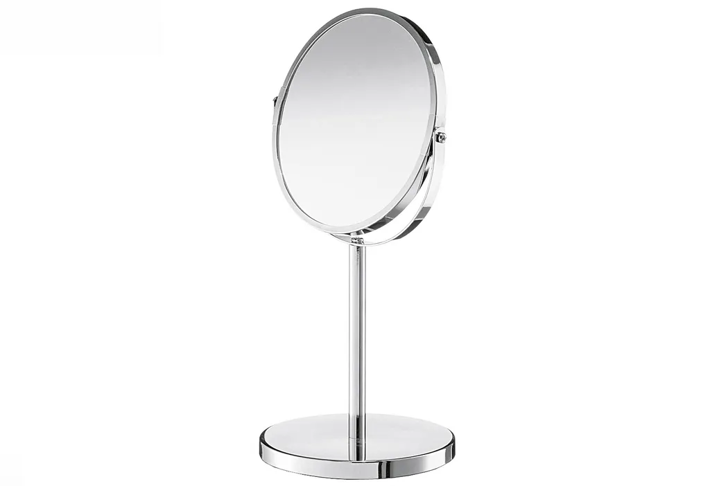 Miroir maquillage double face 1x/3x en métal argenté Zeller Present