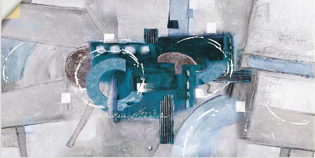 ARTland Wandbild, selbstklebend Abstrakte blaue Kreise Größe: 60x30 cm